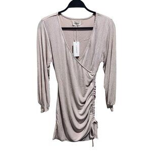 L*Space Women’s Size S Melissa Mini Dress in Seashell Blush Ruched Detail‎ NWT